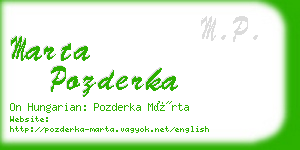 marta pozderka business card